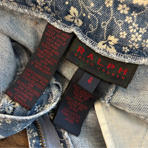 Ralph Lauren Light Blue Floral Ankle Jeans 4 - Picture 5 of 11
